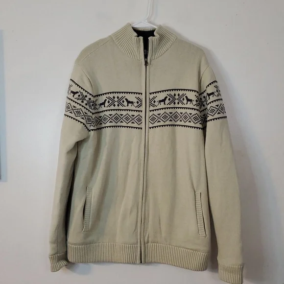 Southern Proper Farm Fairisle Full Zip Lined Sweater Jacket Size XL Preppy Mens - Picture 4 of 15